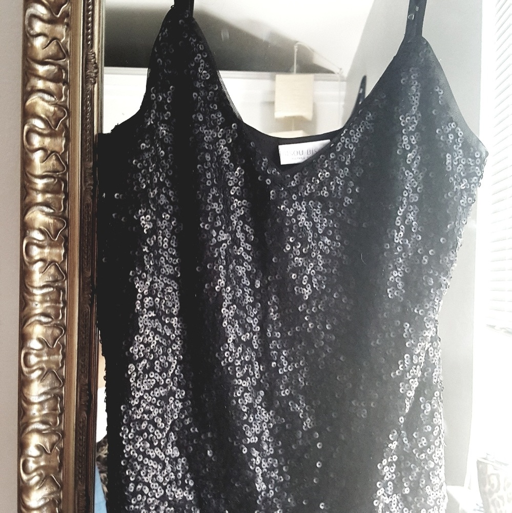 Black sequin top